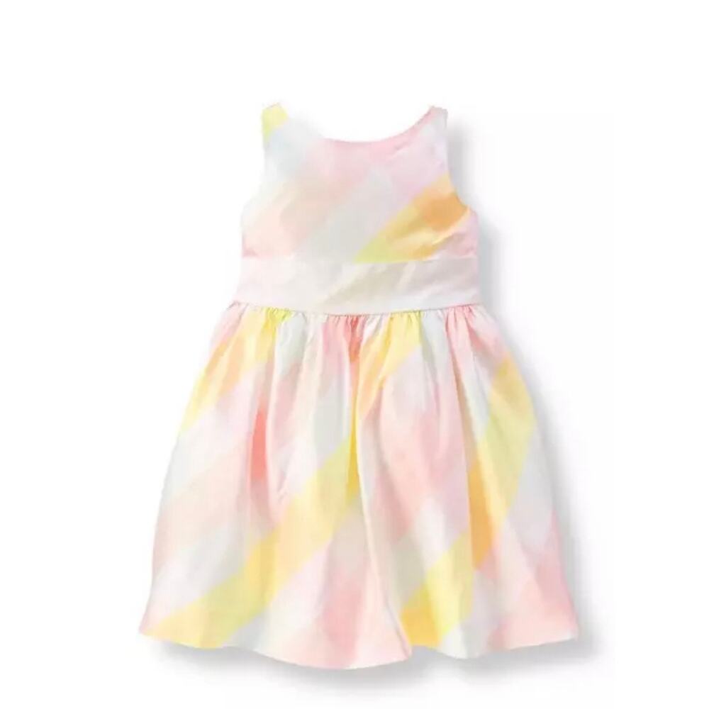 Janie and Jack Pastel Plaid Silk Dress - 12-18 Mos
